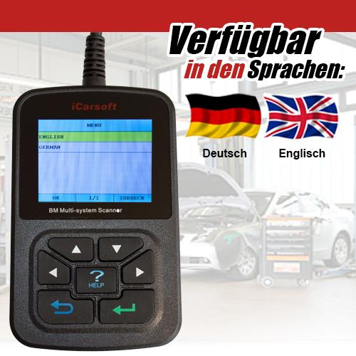 OBD2 iCarsoft i810 Diagnose Handscanner komplett deutsch für Ferrari MOTOR ++ 