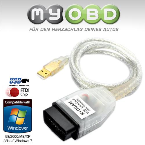 OBD Diagnose USB Interface Ediabas INPA K+DCAN mit OBD 2 auf OBD 1 20 Pin