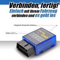 V-1 Mini OBD2 Bluetooth Adapter für Android, Smartphone & Tablets